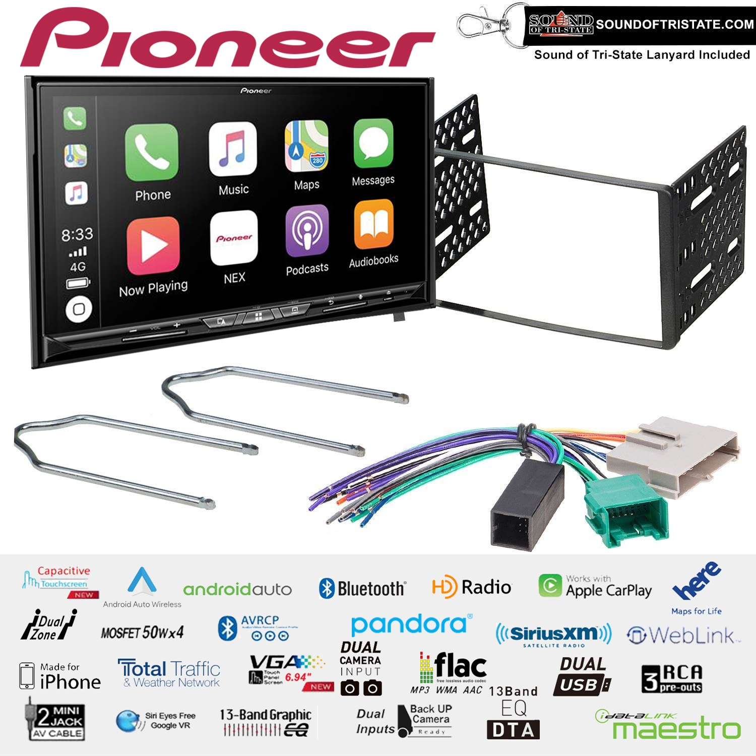 CAR STEREO DASH INSTALL KIT SINGLE DIN WIRE HARNESS REMOVAL KEYS PIONEER FORD